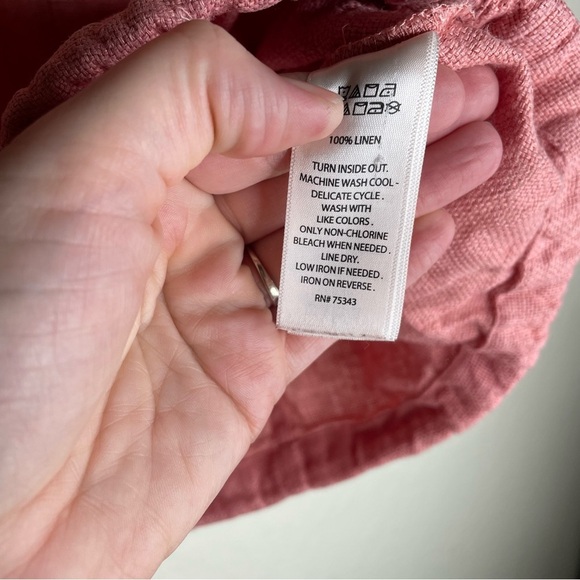 C & C California 100% Linen Utility Jacket Buttons Drawstring Pink Size Small - Picture 9 of 12